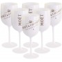 Moët & Chandon Lot de 6 grands verres blancs en acrylique Ice Impérial Édition pour Champagne