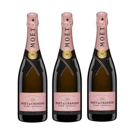 Lot de 3 Champagnes Moët & Chandon Impérial Rosé 75cL
