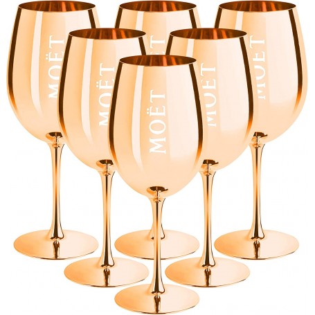 Moët & Chandon Ibiza Imperial Lot de 6 flûtes à champagne en verre pur Doré